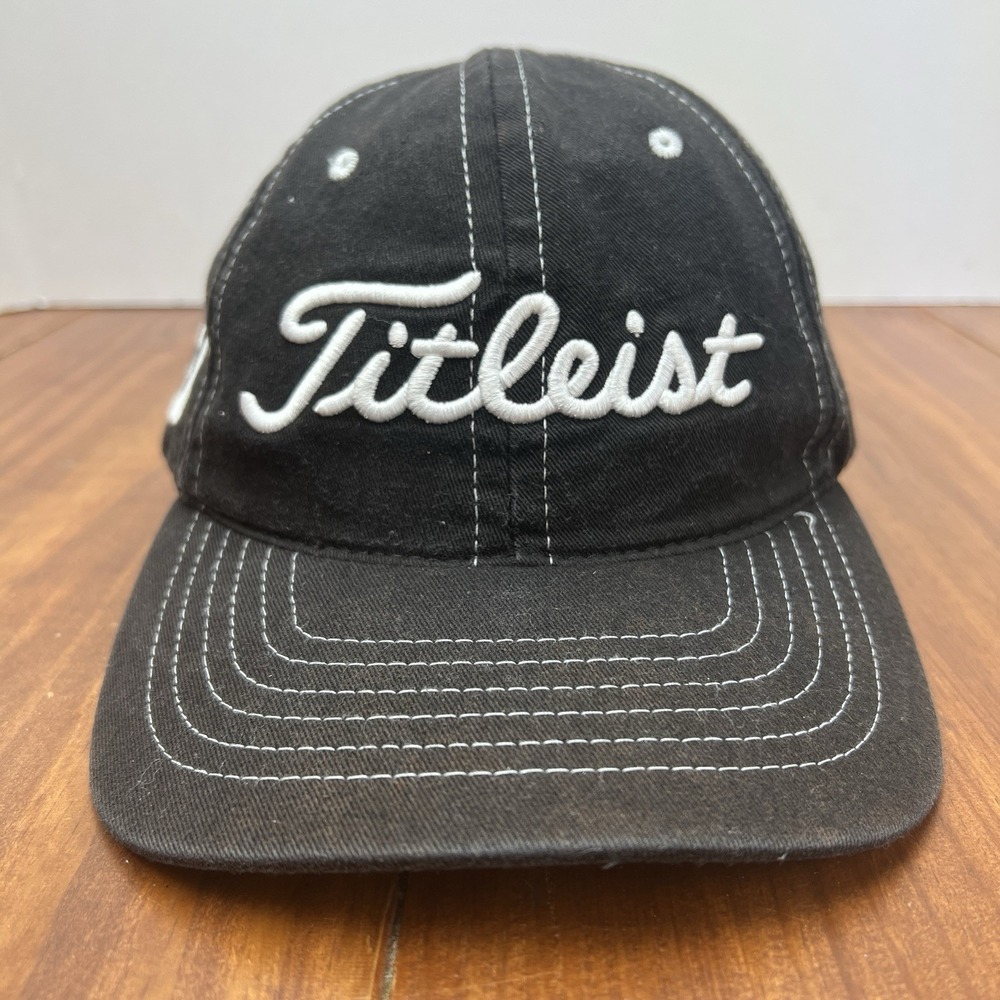 Titleist Black Adjustable Golf Hat FJ FootJoy Strapback Cap PGA